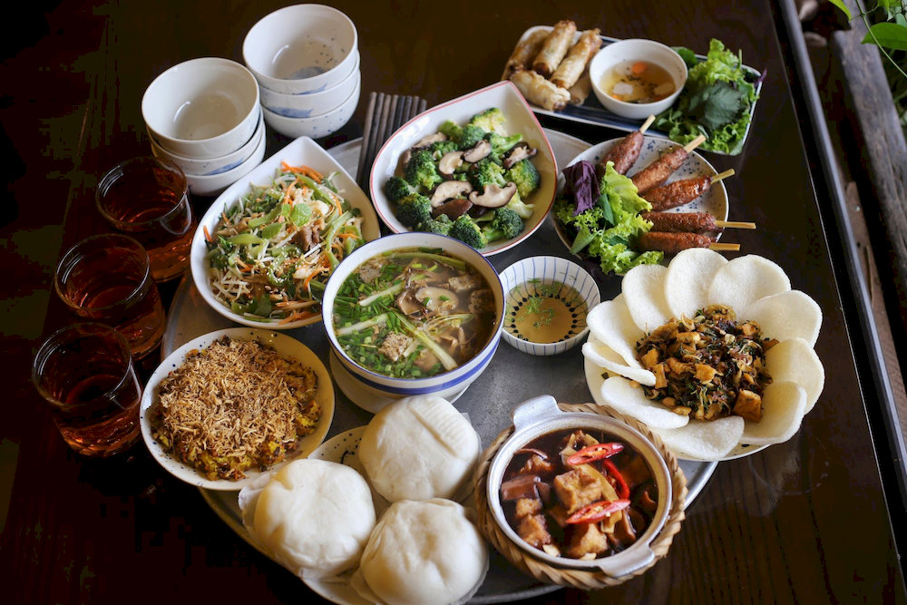 Hue Nhien constructs a plant-based spread where every dish reinforces harmony, wellness, and cultural authenticity